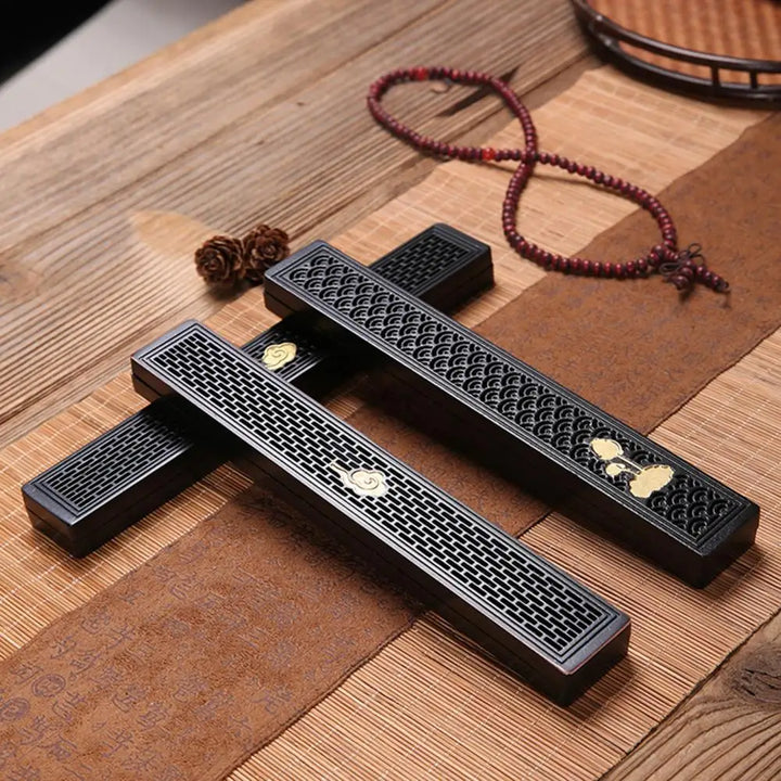 Chinese style black wooden incense holder