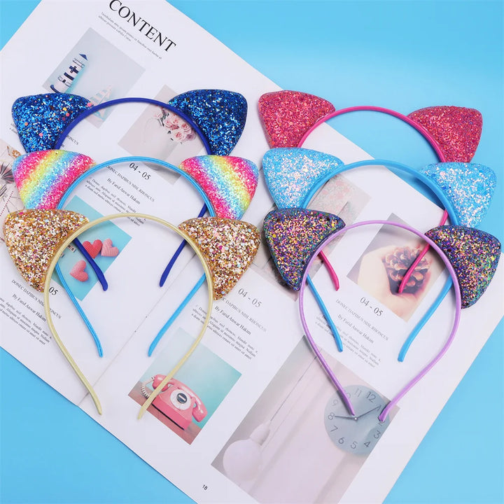 Glitter cat ears headband