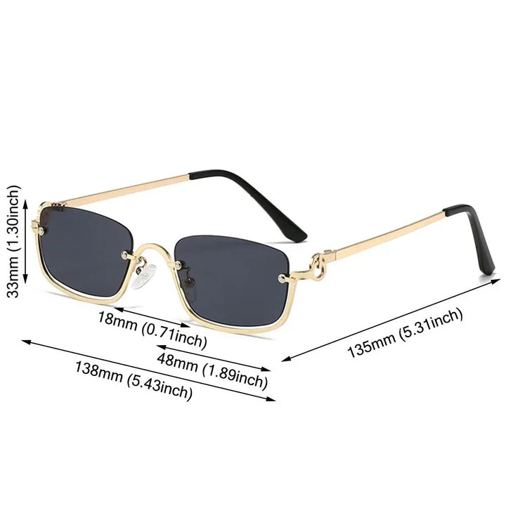 Women's square sunglasses, metal frame