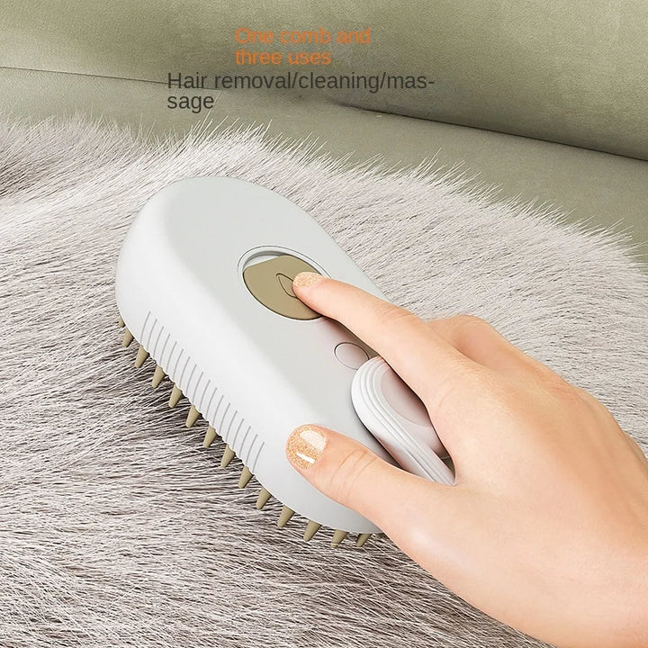 Steam brush for cats and dogs