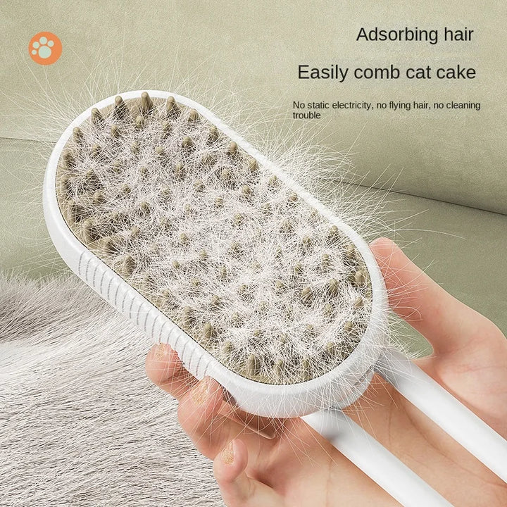 Steam brush for cats and dogs