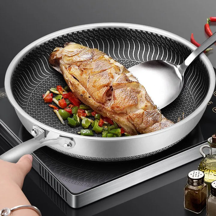 Three-layer stainless steel frying pan 316 stainless steel