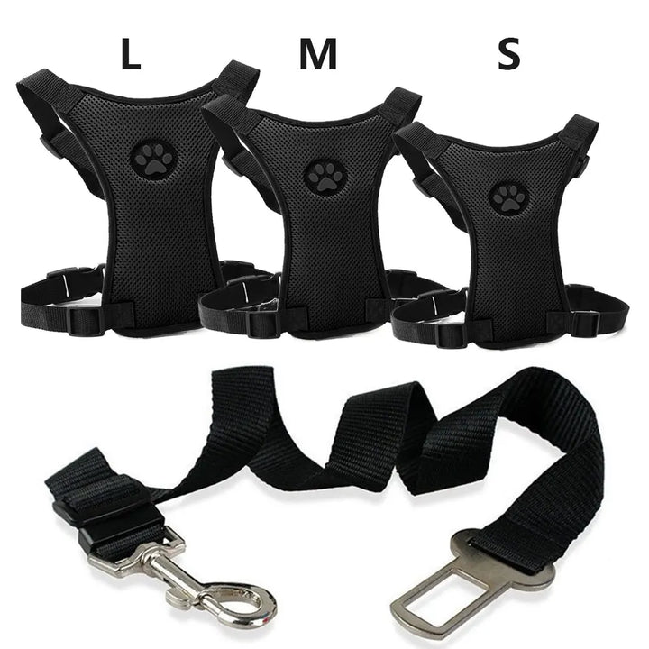 Dog seat belt, chest strap