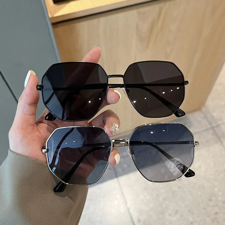 Women's Large Square Metal Photochromic Sunglasses