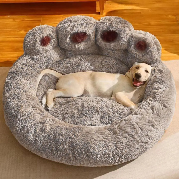 Pet Nest Plush Premium Cotton Filling Cozy Paw Shaped Bed