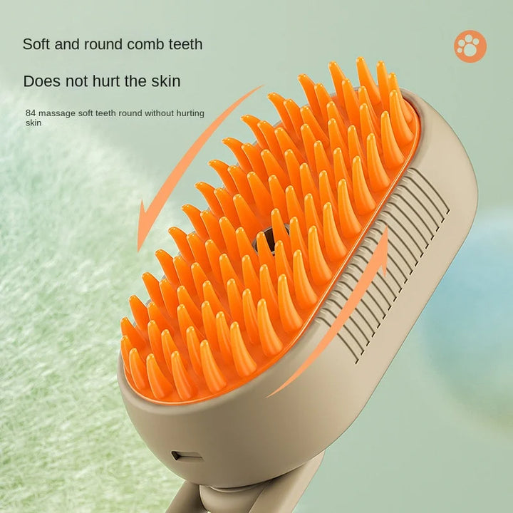 Steam brush for cats and dogs