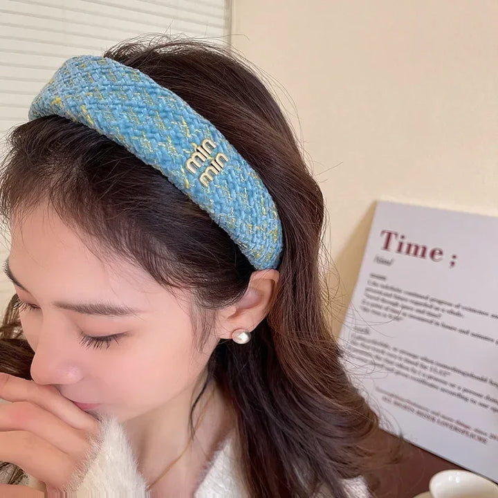 French style tweed headband for women