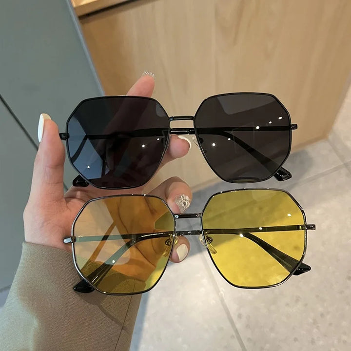 Women's Large Square Metal Photochromic Sunglasses