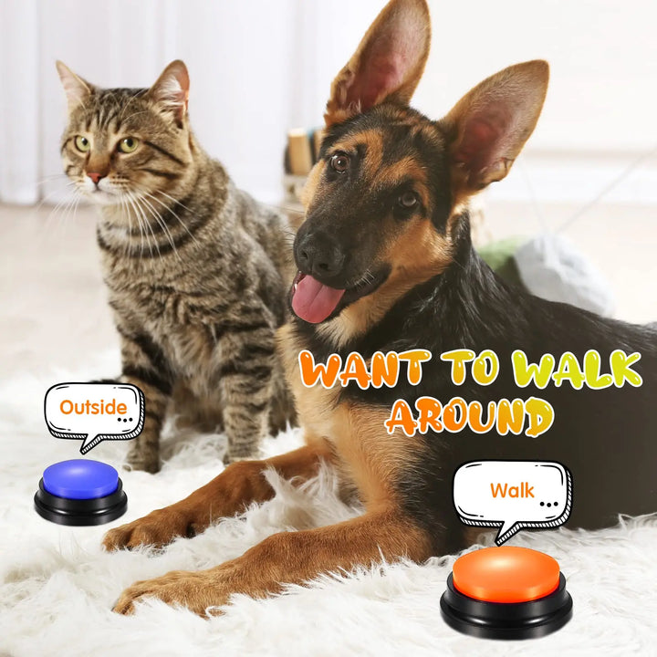 Dog Voice Recording Button, Dog Training Bell