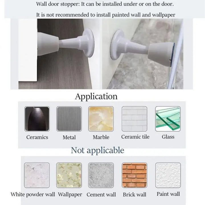 Mute silicone door stopper, self-adhesive