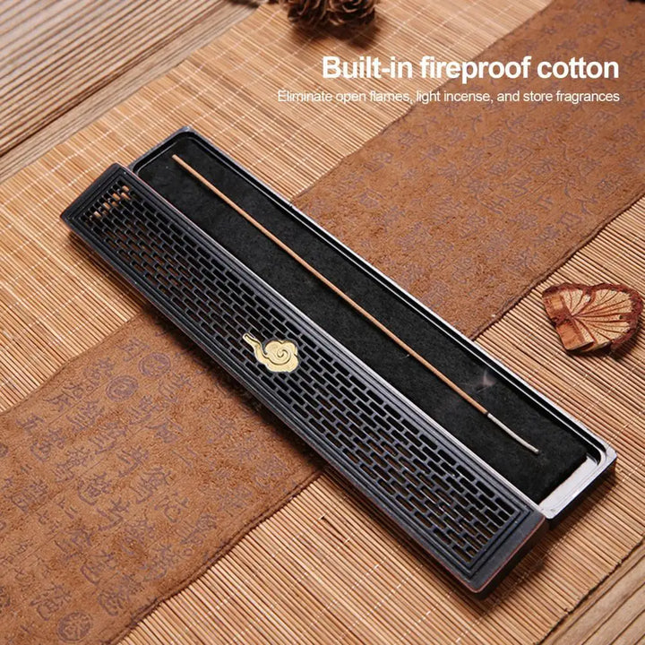 Chinese style black wooden incense holder