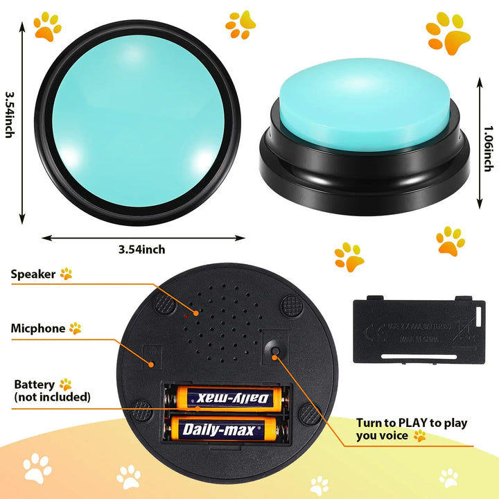 Dog Voice Recording Button, Dog Training Bell