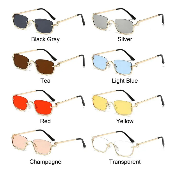 Women's square sunglasses, metal frame