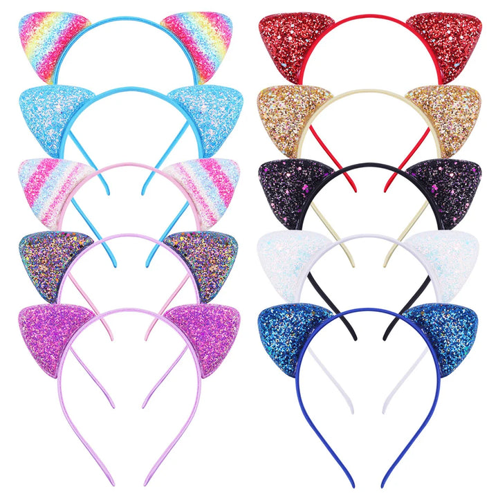 Glitter cat ears headband