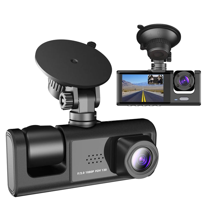 Dash Cam for cars,Front And Inside,1080P dual camera with IR Night Vision,Loop Recording,Car DVR blackbox With 2 Inch IPS Screen