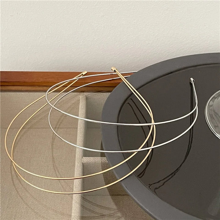 New Gold Thin Hair Bands for Women Multilayer Alloy Hair Hoop