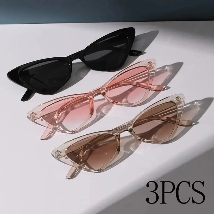 3 pairs per set women's small cat eye style sunglasses