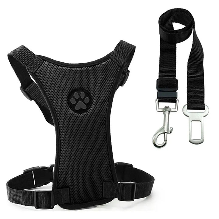 Dog seat belt, chest strap