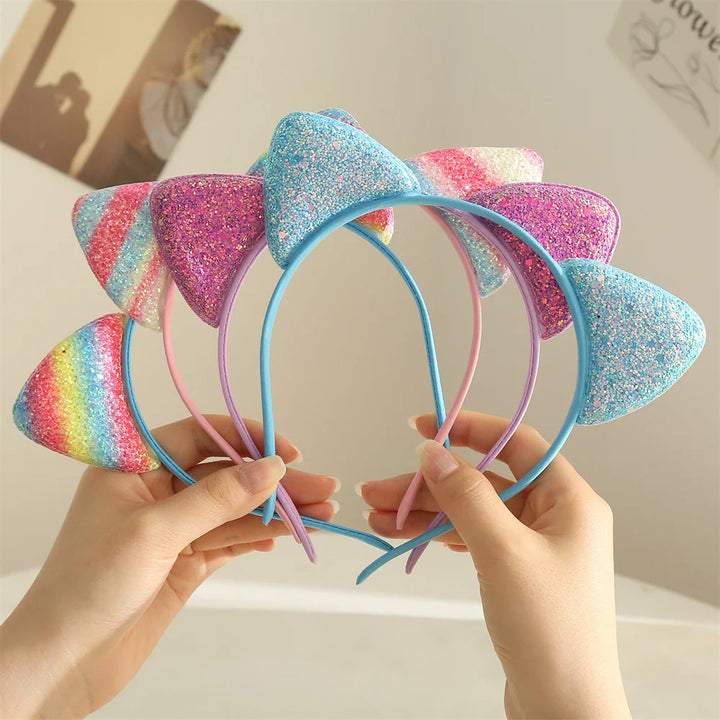 Glitter cat ears headband