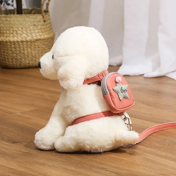 Pet Dog and Cat Collar Backpack with Chest Strap Teddy Puppy Harness